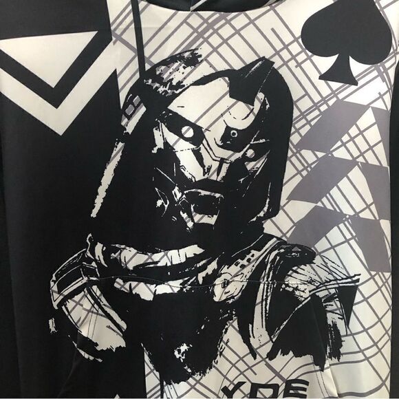 Marvel Cayde Skull Hoodie Black White Long Sleeve Size Small - Picture 5 of 9